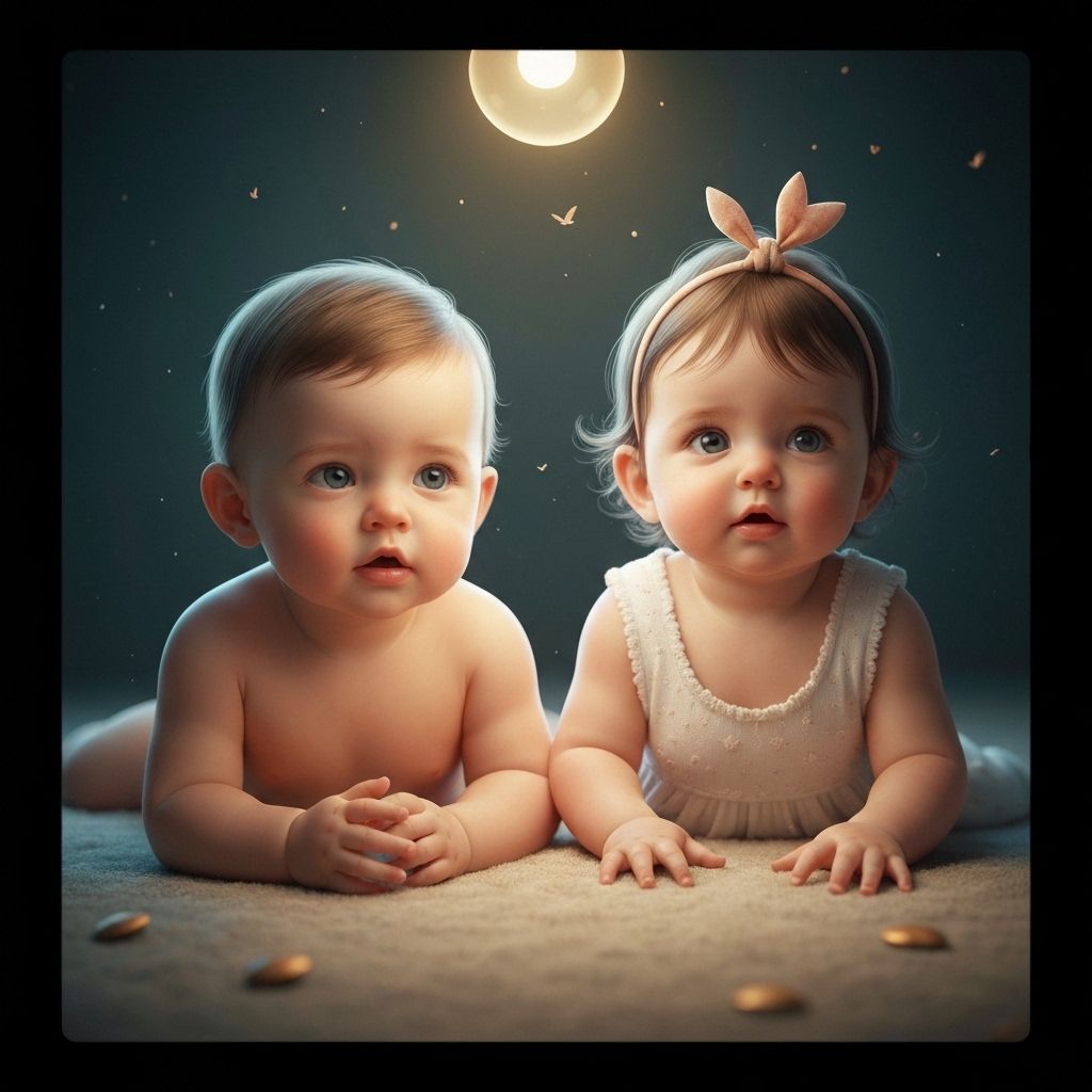 Trending AI prompt for couple photo as babies